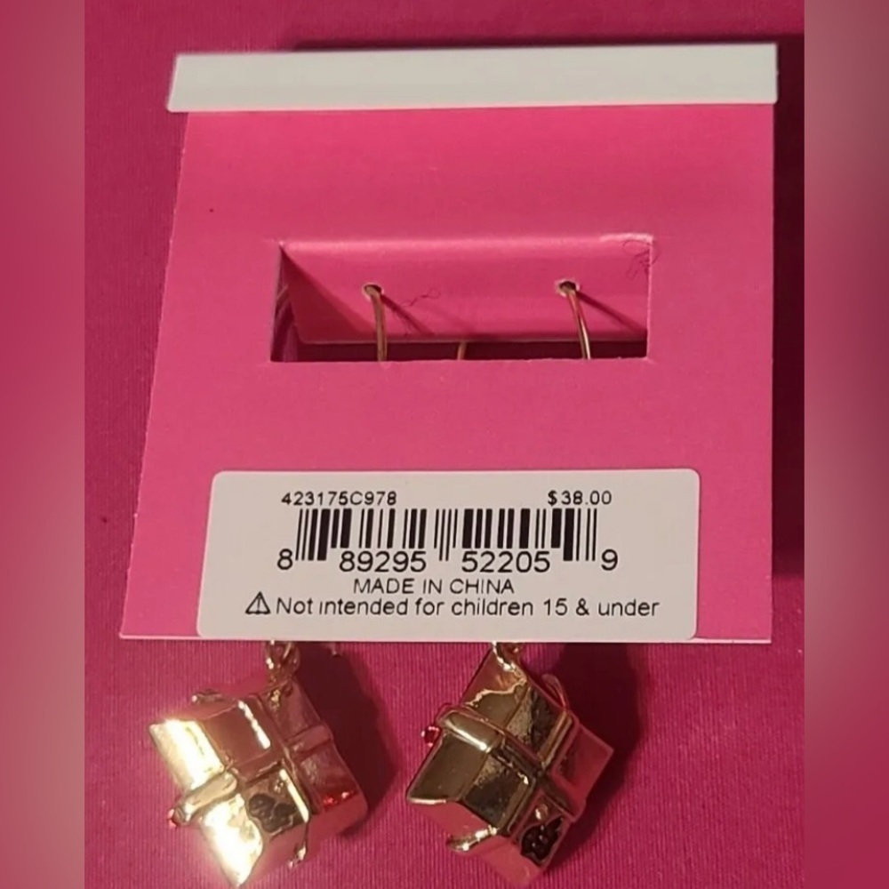 BETSEY JOHNSON SET Christmas Holiday Bows Necklace & Matching Earrings NEW NWT - Picture 10 of 11